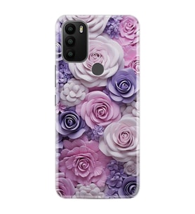 GM 21 Plus Kılıf HD Resim Baskılı Mor Güller StKd -029