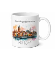 Şehrimin Rengi Temalı Kişiye Özel Kupa Bardak İsimli Hediye