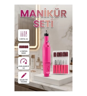 Elektrikli Manikür Pedikür Makinesi – Ayarlanabilir Hızlı Tırnak Bakım Seti