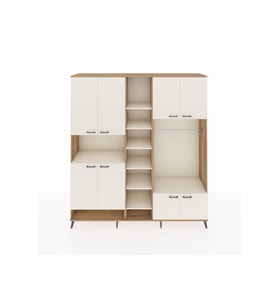Hyperion Dolap 18 Raflı 8 Kapaklı Tek Askılı 220x44x243 Çam-Aytaşı/Aytaşı