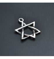 Minimal Pentagram Kolye Ucu - Antik Gümüş Kaplama - Kod:94