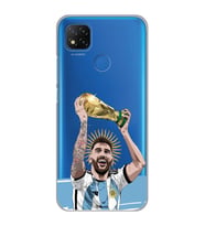 Xiaomi Redmi 9C / 10A Uyumlu Lionel Messi Arjantin Tasarımlı Şeffaf Telefon Kılıfı
