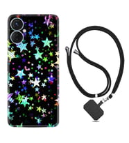 Tecno Spark 9T Kılıf Silikon Boyun Askılı İpli Desenli Silikon Yıldızlar 1601