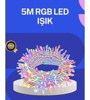5 Metre Şeffaf Kablo LED Peri Işığı 50 Ampullü Dekoratif Led