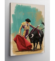 Kanvas Tablo Matador Ve Boğa Sahnesi
