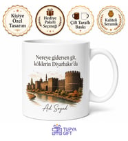 Diyarbakırlı Gurbetçiye Memleket Hasreti Kupa Bardak Özel Tasarım Hediye