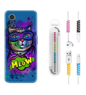 General Mobile GM 21 Pro GM 22 Pro Plus Kılıf Kablo Koruma Spiral Silikon Super Meow 1715