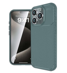 iPhone 16 Pro Kılıf Auto Focus Karbon Kapak - Koyu Yeşil