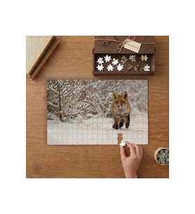 Karlı Ormanda Tilki Tasarımı 240 parça Ahşap Puzzle Ahşap Kutuda MP04294