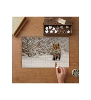Karlı Ormanda Tilki Tasarımı 240 parça Ahşap Puzzle Ahşap Kutuda MP04294