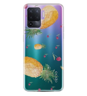 Kılıfland Oppo Reno 5 Lite Kılıf Silikon Resimli Kapak Ananas Stok 177