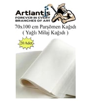 Parşömen Kağıdı Milaj Kağıdı 70x100 cm 20 Adet Yağlı Çizim Kağıdı Parşumen İnce Kopya Kağıdı (Krem)
