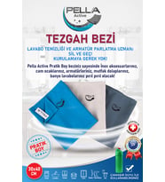 Pella Active Çamaşır Suyu İle Kullanılabilen Tek Mikrofiber Bez 3'lü Temizlik Bezi - 40x60 cm - (Dünyada Bir İlk)
