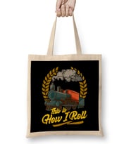 Funny This Is How I Roll Train Pun Model Train Pun Bez Çanta Uzun Saplı