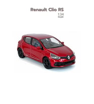 Kırmızı 1:34 Ölçek Die Cast Kapıları Açılır Lisanslı Renault Clio RS Oyuncak Metal Model Araba