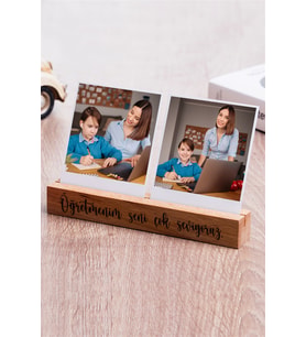 Öğretmenler Günü Hediyesi Fotoğraflı Ahşap Stand Çerçeve - 20 CM - Model 3