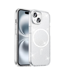 Apple iPhone 15 Plus Kılıf M-safe Şarj Özellikli Şeffaf Sağlam Simli Maris Kapak