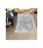 Rovigo Home Dijital Baskı Yıkanabilir Kaymaz Taban Salon Halısı RVG1298 100x300 cm (Gri)
