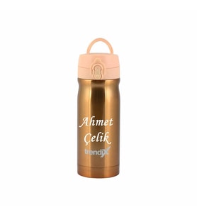 İsme Özel Termos 350Ml. Trendix Pastel Turuncu