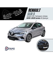 Renault Clio 5 Krom Ön Tampon Çıtası 2019-2025 arası 10 Prç. P. Çelik