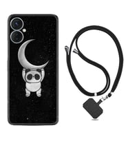 Tecno Spark 9T Kılıf Resimli Boyun Askılı İpli Desenli Silikon Series Panda Moon 1811