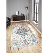 Dijital Baskılı Yıkanabilir Kaymaz Modern Renkli Salon Halısı Mutfak Halısı Yolluk ND-HY-1045 (Mavi)