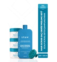 Hair Scrub Saç Derisi Peeling Seti  Scrub + Detox Şampuan + Tarak