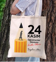 BK Gift Kişiye Özel Öğretmenler Günü Tasarımlı Kanvas Bez Çanta- 8, Öğretmene Hediye, Öğretmenler Günü