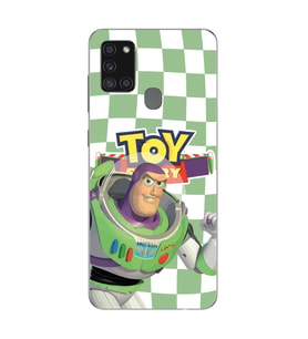 Samsung Galaxy A21S Uyumlu Toy Story Buzz Desenli Şeffaf Telefon Kılıfı
