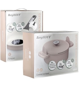 Berghoff Leo Phantom Kapaklı Yapışmaz Tencere 24 Cm Ve Kızartma Tavası 24 Cm Latte (Çok Renkli)