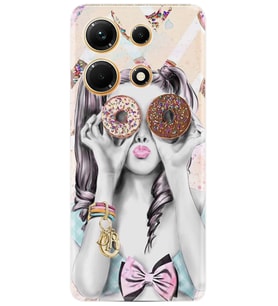 Infınix Note 30 Kılıf Resimli Desenli Baskılı Silikon Donut Girl 1408