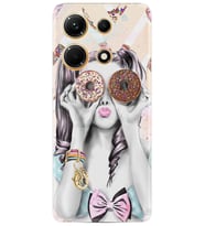 Infınix Note 30 Kılıf Resimli Desenli Baskılı Silikon Donut Girl 1408