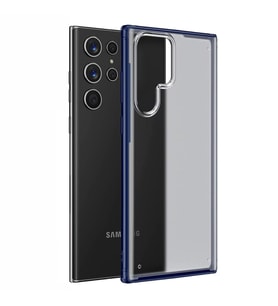 Microsonic Samsung Galaxy S22 Ultra Kılıf Frosted Frame Lacivert