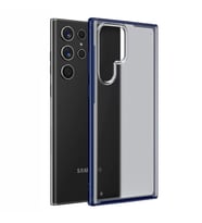 Microsonic Samsung Galaxy S22 Ultra Kılıf Frosted Frame Lacivert