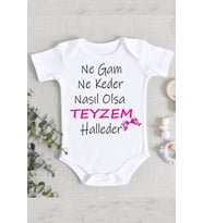 Teyzam Halleder Kız Bebek Beyaz Zıbın Body