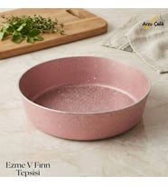ARZU ÇELİK 28 Cm Granit Ezme V Fırın Tepsisi - Pembe