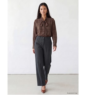 LCW Modest Siyah Beli Lastikli Geniş Paça Kadın Pantolon