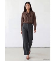LCW Modest Siyah Beli Lastikli Geniş Paça Kadın Pantolon