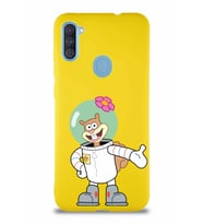 Samsung Galaxy A11 Soft Premier Kapak Sandy Tasarımlı Silikon Kılıf - Sarı (Şeffaf)