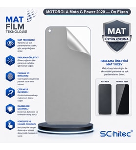 SChitec MOTOROLA Moto G Power 2020 Uyumlu Ön Yüzey Mat Hidrojel Ekran Koruyucu