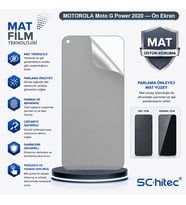 SChitec MOTOROLA Moto G Power 2020 Uyumlu Ön Yüzey Mat Hidrojel Ekran Koruyucu