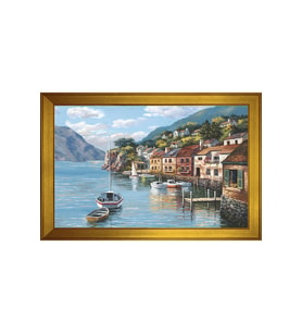 Manzara Temalı Kanvas Tablo 80 x 110 cm Gold Çerçeve