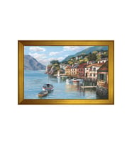 Manzara Temalı Kanvas Tablo 80 x 110 cm Gold Çerçeve