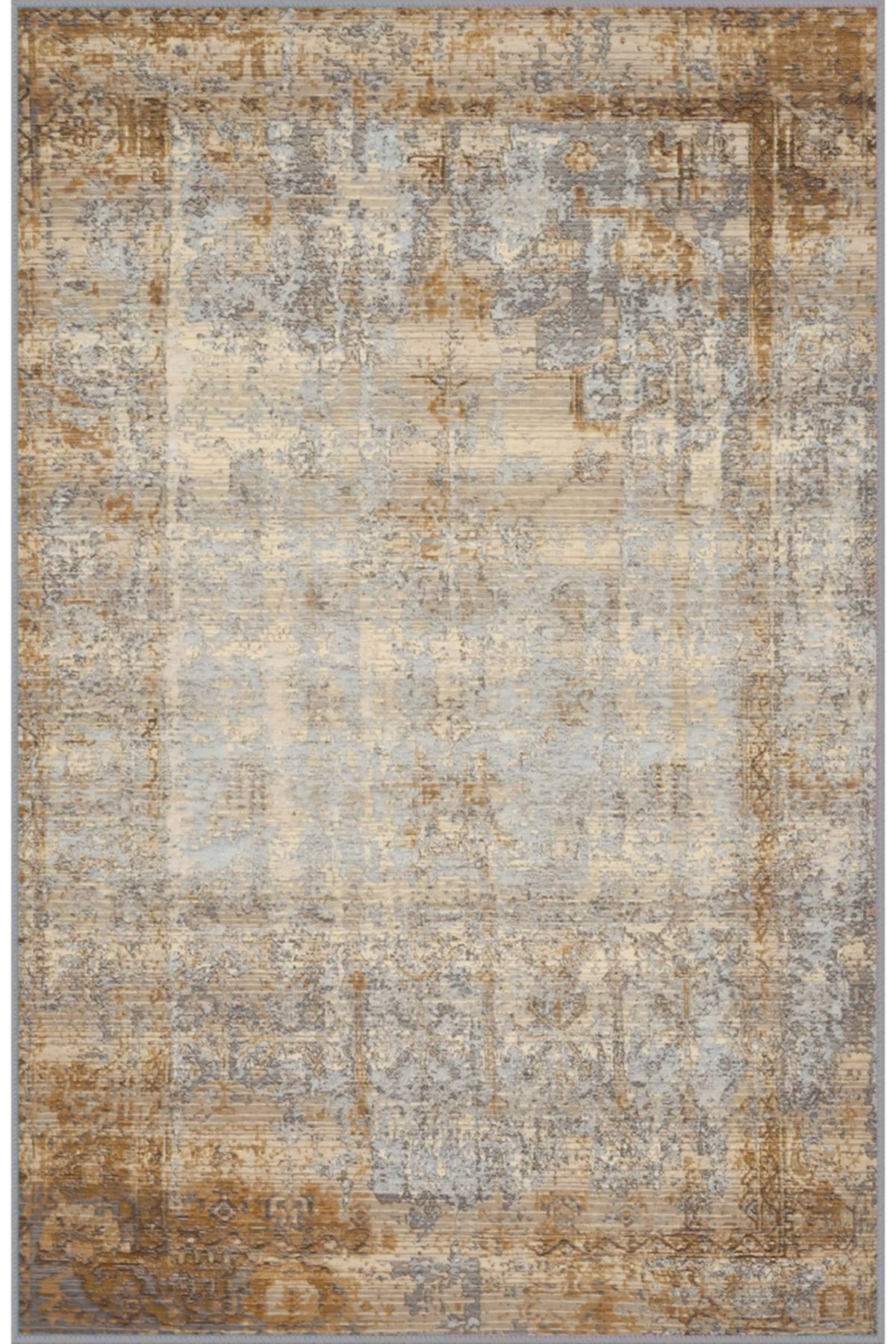 Eliana Home Baskılı, Yıkanabilir Kaymaz Taban Salon Halısı LNA1808 100x150 cm (Kahverengi)