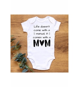 Manual Mom Organik Baskılı Çıtçıtlı Body
