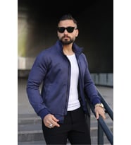 Dik Yaka Slim Fit Mevsimlik Astarlı Süet Ceket