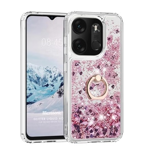 Microsonic TECNO Spark Go 2023 Kılıf Glitter Liquid Holder Pembe (Pembe)