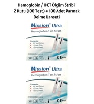 Acon Mission Ultra Hemoglobin Hemotokrit Ölçüm Stribi (100 Test) + 100 Adet Parmak Delme Lanseti