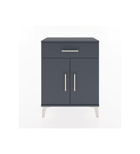 Arges Komodin Tek Raflı Tek Çekmeceli 2 Kapaklı 60x30x80 Antrasit-Antrasit
