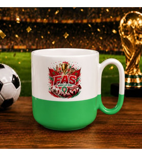 BK Gift Fas Taraftar Temalı Dünya Futbol Kupası Tasarımlı Yeşil Joyful Kupa Bardak